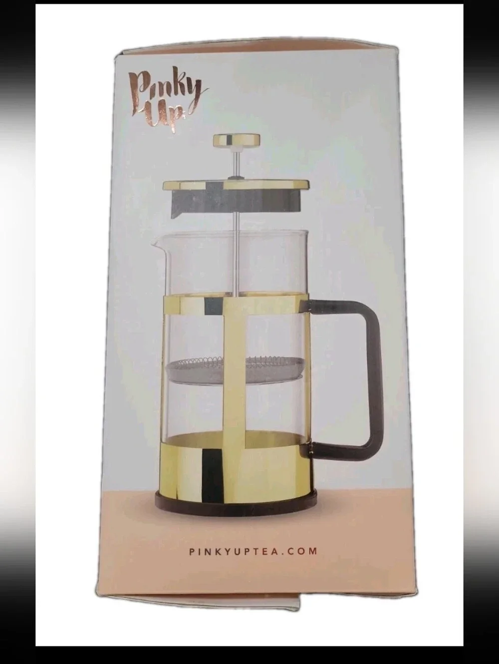 Pinky Up Piper Stainless Steel French Press Coffee Tea Maker Borosilicate Glass